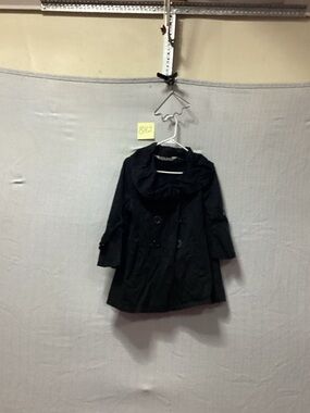 last kiss Black Hooded Pea Coat for Kids